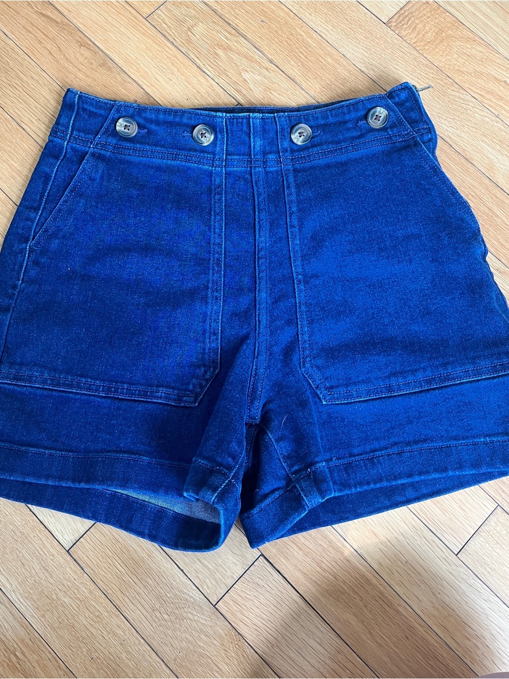 LC Lauren Conrad Deep Blue High-Rise Denim Shorts